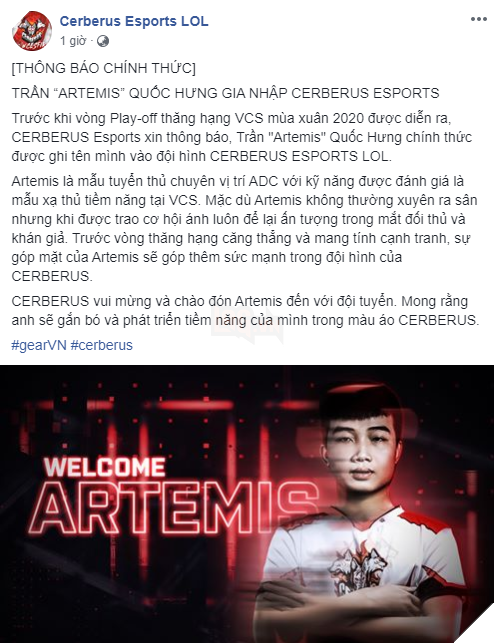 Không phải GAM, CERBERUS Esports mới là điểm đến tiếp theo của Siêu dự bị Artemis - Ảnh 1.