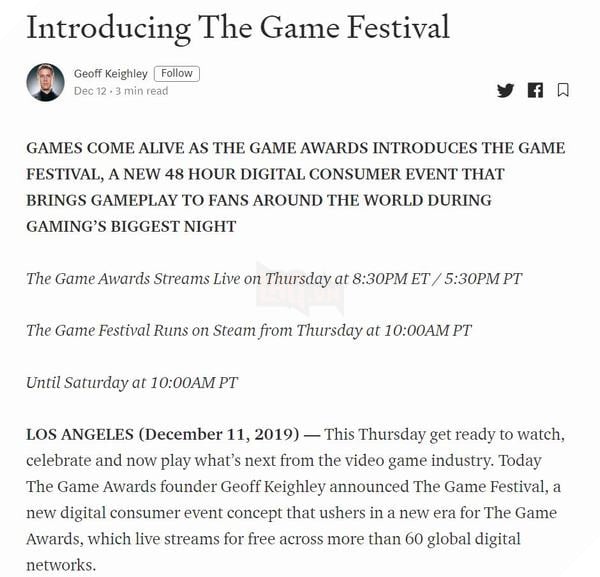 The Game Awards 2019 mở ngày hội cho chơi thử game miễn phí trong 48 tiếng 2