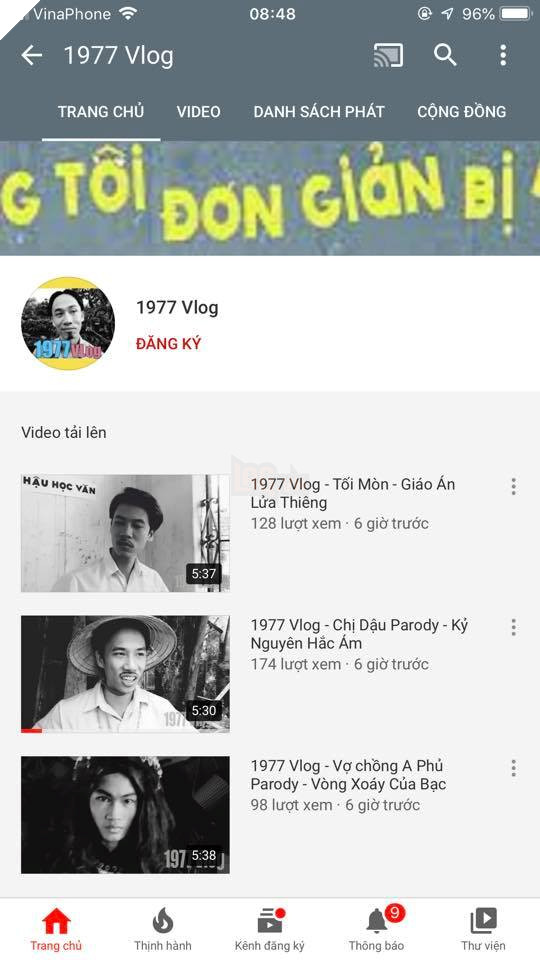 Bất ngờ toàn bộ video của Vlog 1977 biến mất ngay trong sáng ngày 13 tháng 6 4