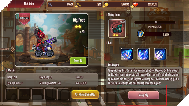 New Gunbound: Hướng dẫn chi tiết cách dùng trang bị để nâng cấp chỉ số xe cực mạnh 4