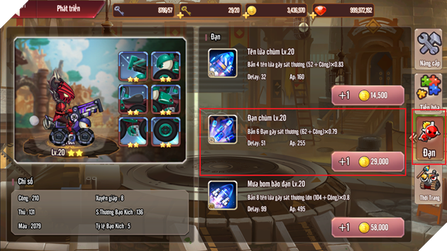 New Gunbound: Hướng dẫn chi tiết cách dùng trang bị để nâng cấp chỉ số xe cực mạnh 7