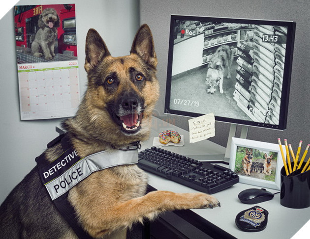 Đi tìm người mẫu chụp ảnh, Bang cảnh sát lại làm bộ ảnh lịch Cảnh Khuyển ngộ nghĩnh đáng yêu 