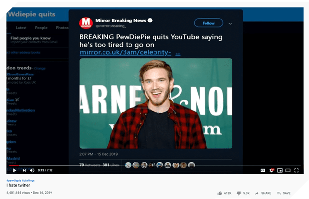 Bất ngờ khi PewDiePie đã xoá tài khoản Twitter của mình  3