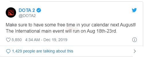 Valve chính thức thông báo thời gian tổ chức TI 2020 và lịch trình diễn ra các sự kiện chính 2