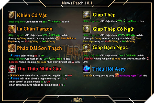 LMHT - Chi tiết bản cập nhật 10.1 và ngày cập nhật trên máy chủ chính thức 10