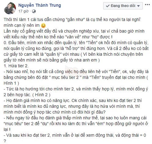 Trung Vladimir tiếp tục phản pháo lại công ty cũ, Quản lý của SBTC cũng vào cuộc 2