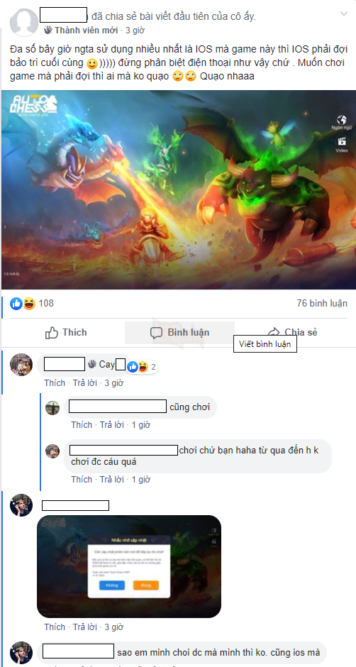 Auto Chess Việt Nam kêu gào, cho rằng bản cập nhật mới chẳng khác gì thảm họa cả