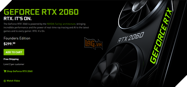 NVIDIA chính thức giảm giá GeForce RTX 2060 chỉ còn 299USD, mức giá tốt hơn AMD RX 5600 XT