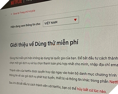 Sau bốn năm, chính sách Dùng thử miễn phí của Netflix tại Việt Nam không còn nữa.
