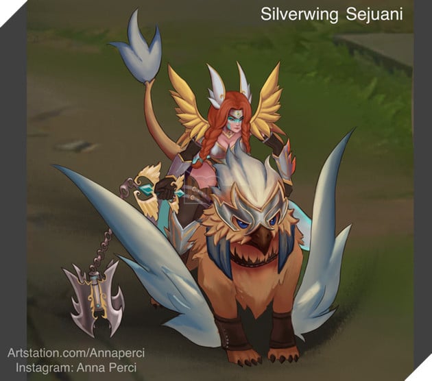 Hiệp sĩ lợn Sejuani lột xác đầy sang chảnh với skin fan-art Sejuani Cánh Bạc - Ảnh 2.