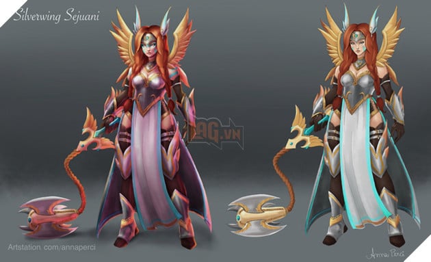 Hiệp sĩ lợn Sejuani lột xác đầy sang chảnh với skin fan-art Sejuani Cánh Bạc - Ảnh 3.