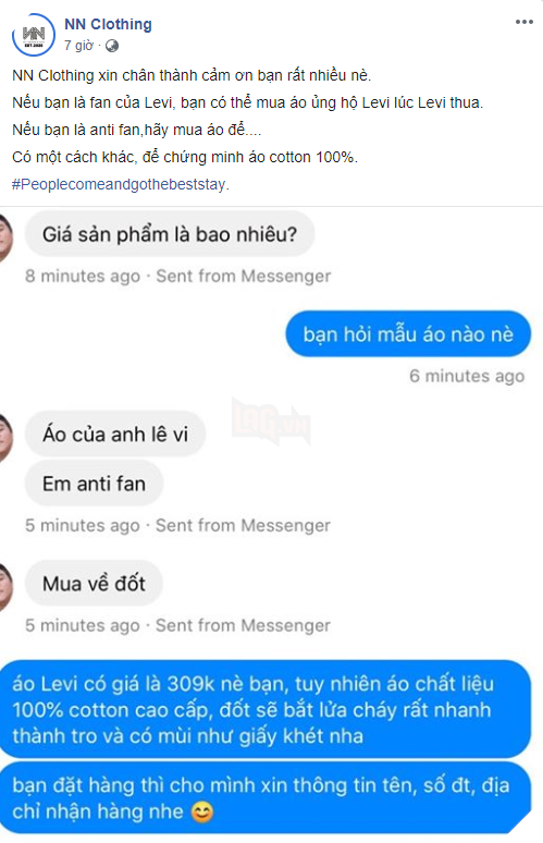 LMHT: Anti-fan đòi mua áo Levi về đốt, Tinikun tiện quảng cáo áo 100% cotton đốt rất bắt lửa 