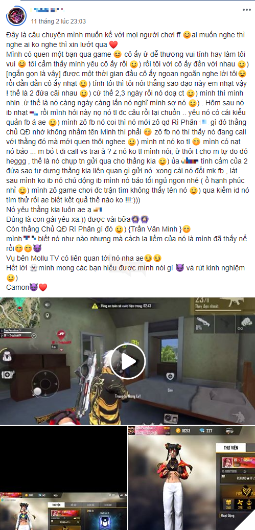 Tiếp tục Drama đe dọa tung ảnh nóng, game thủ Free Fire tố bị bạn gái cắm sừng để bỏ đi theo tiếng gọi tình yêu của yêu râu xanh - Ảnh 2.