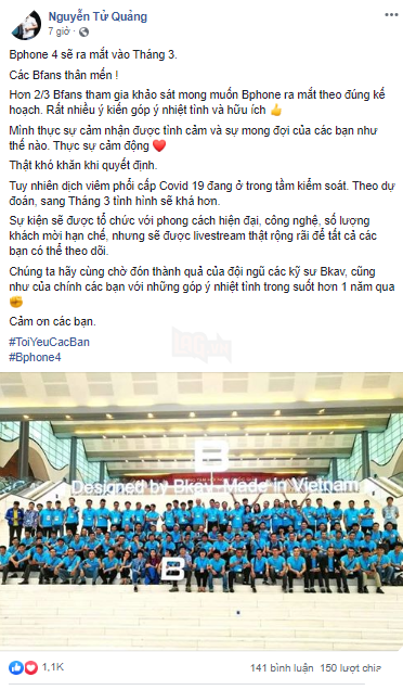 CEO Bkav Nguyễn Tử Quảng chính thức công bố Bphone 4 sẽ ra mắt 3/2020 2