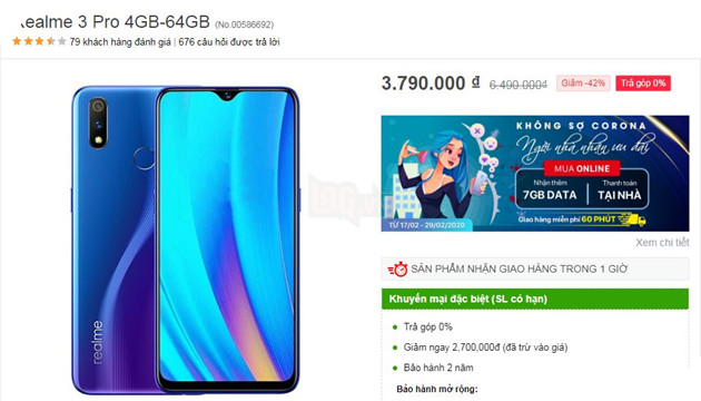 REALME 3 PRO giảm giá cực sốc tại Việt Nam 2