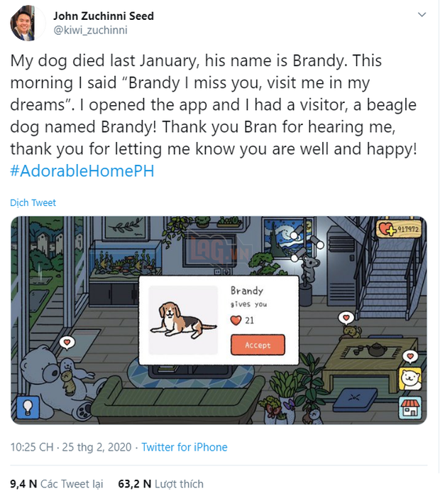 Phát hiện chú chó đã qua đời trong Adorable Home, nam game thủ vui mừng khôn xiết khiến cộng đồng không khỏi cảm động 2