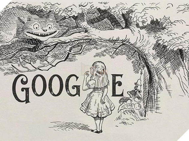 Google Doodle hôm nay được vẽ theo phong cách dễ nhận biết của Hiệp sĩ John Tenniel.