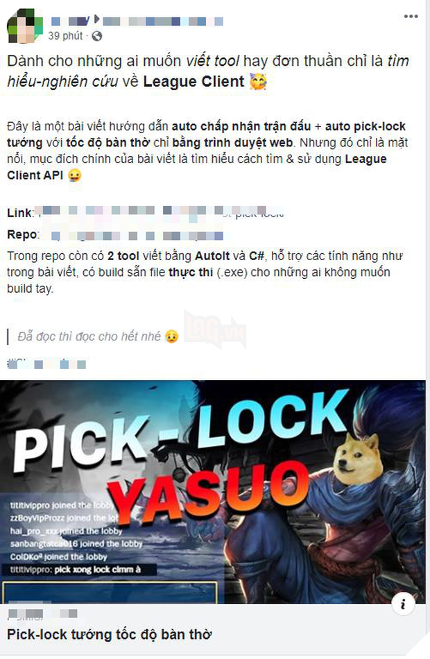 LMHT: NPH trả lời như thế nào về phần mềm auto pick và lock Yasuo đang rất nổi hiện nay