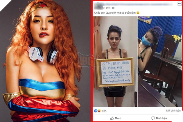 Hình ảnh Ngân 98 bị bắt được cư dân mạng chia sẻ /// Ảnh: FBNV/Chụp màn hình