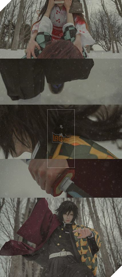 Chiêm ngưỡng khoảng khắc đầu tiên Tanjirou gặp Giyuu trong Kimetsu no Yaiba thông qua bộ cosplay cực xuất sắc 3