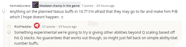 LMHT: Nasus hứa hẹn được buff cực mạnh, cộng dồn Q tăng sức mạnh cho tất cả kỹ năng 3