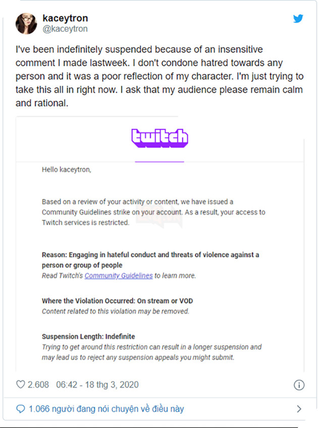 Hot streamer Twitch nói lời tàn ác về Covid-19 và bị cộng đồng tẩy chay không thương tiếc 2