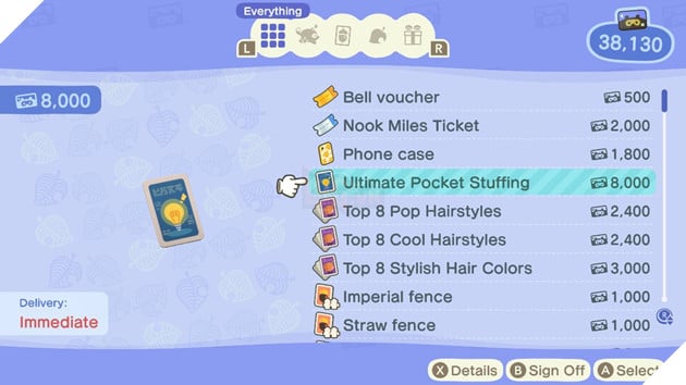 Animal Crossing: New Horizons - Hướng dẫn tăng không gian túi đồ 3