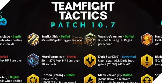 Đấu Trường Chân Lý: Chi tiết bản cập nhật 10.7 - Nerf mạnh Nổi Loạn và tướng 5 Vàng