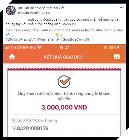 Hot streamer Liên Quân Mobile nhiệt tình tham gia ủng hộ phòng, chống dịch COVID-19 - Ảnh 2.