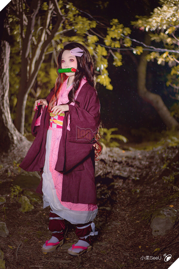 Ngẩn ngơ trước vẻ dễ thương của nàng Nezuko trong màn hóa thân của coser Tiểu Nhu - Ảnh 1.