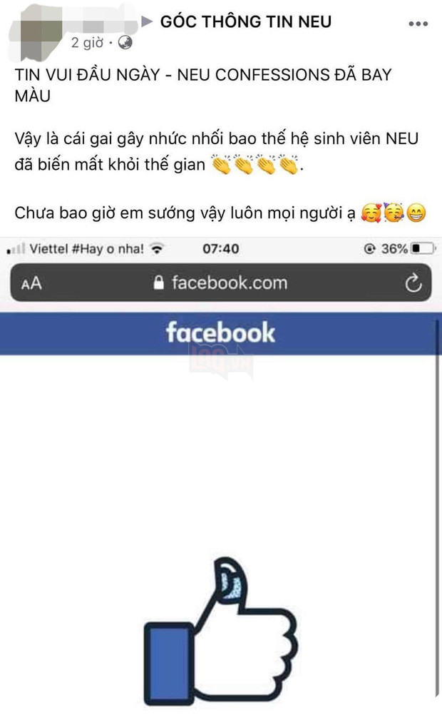 Fanpage NEU Confessions bị tố cáo ăn cắp chất xám, bị report bay màu, đại diện trường ĐH Kinh tế Quốc dân nói gì? - Ảnh 1.