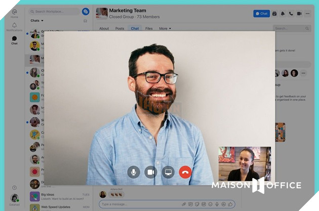 Video chat Facebook Workplace