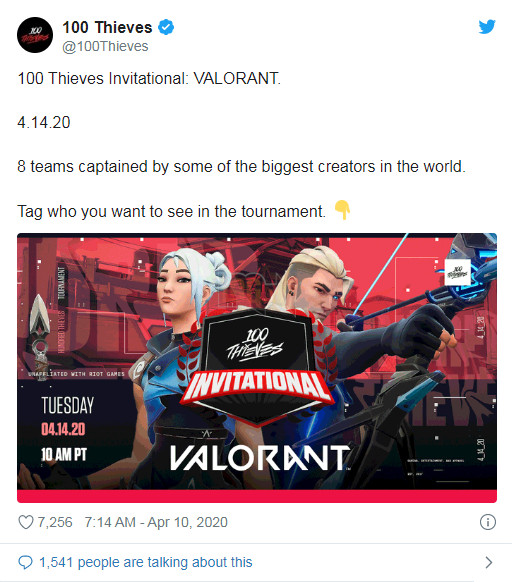 100 Thief mang đến giải đấu Valorant đầu tiên vào ngày 14/4 với nhiều streamer tham dự 2