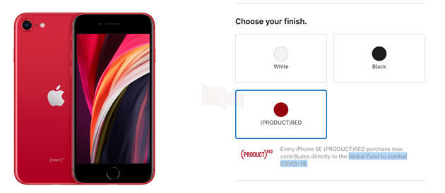 Apple sẽ quyên góp doanh thu từ iPhone SE 2020 phiên bản RED cho Quỹ phòng chống COVID-19 2