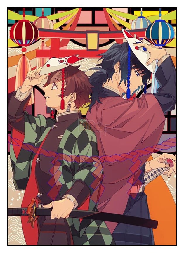 Kimetsu no Yaiba: Khi Thủy trụ Giyuu và Tanjirou được đặt cạnh nhau, hai trai tài hóa uyên ương hồ điệp - Ảnh 7.