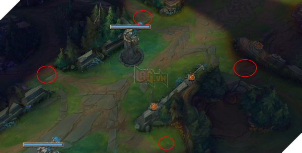 
Trụ 1 đường giữa sẽ giúp bạn kiểm soát được 4 lối vào rừng trên.
