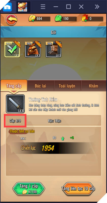 Hướng dẫn nâng cấp trang bị khi chơi Đại Hiệp Piu Piu Piu