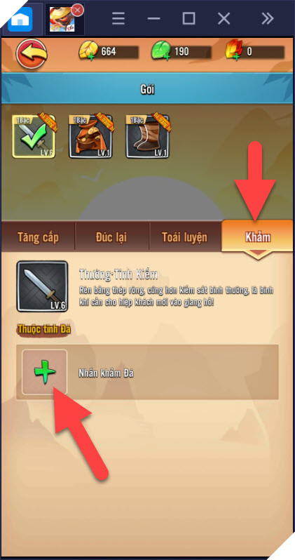 Hướng dẫn nâng cấp trang bị khi chơi Đại Hiệp Piu Piu Piu