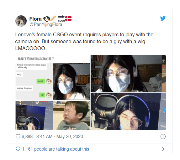 Chàng trai bị phát hiện khi cải trang thành tuyển thủ nữ khi tham gia giải đấu CS:GO trực tuyến dành cho nữ  2