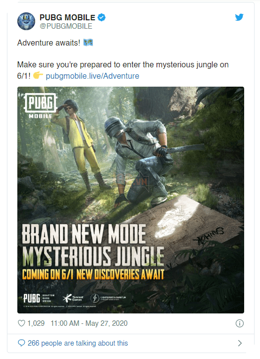 PUBG Mobile: Chế độ “Jungle Adventure” sẽ cập bến vào ngày 1 tháng 6 tới 2