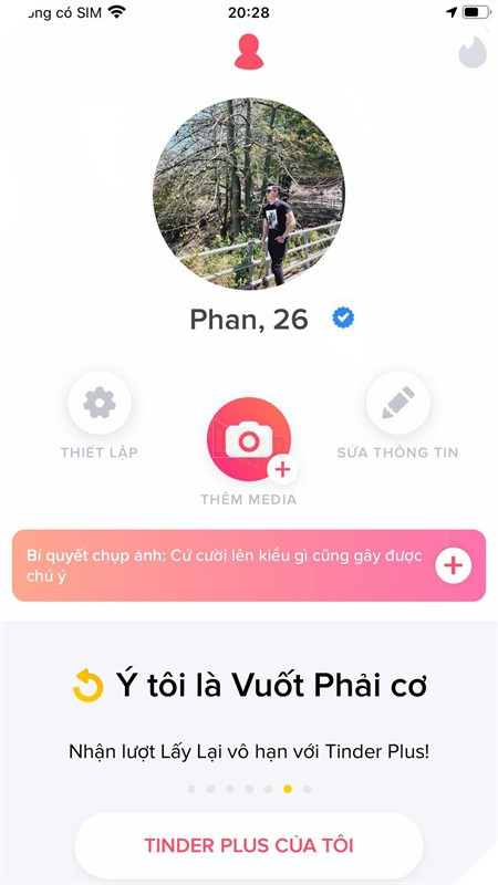 Hướng dẫn: Cách kích hoạt dấu tick xanh trên tài khoản Tinder 4