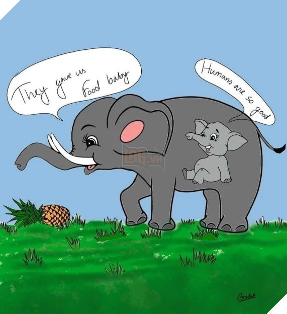 Họa sĩ trên khắp thế giới vẽ lại hình ảnh cô voi đang mang ᴛʜаі, bị dân lừa ăn quả dứa chứa pháo phát nổ rồi qua đời 10