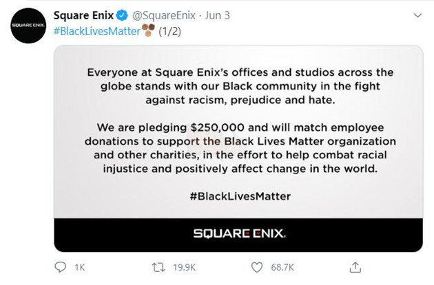 Square Enix, Pokemon Company cùng nhiều công ty quyên góp cho phong trào Black Lives Matter 2