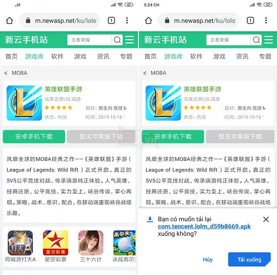 LMHT Tốc Chiến - Hướng dẫn cách tải file APK cho hệ máy Android tại máy chủ Trung Quốc 2