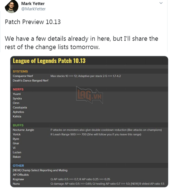 Riot Games nhá hàng bản 10.13 theo kiểu - Hay mình nerf Aphelios, Yuumi cho dân tình đỡ kêu nhỉ - Ảnh 1.