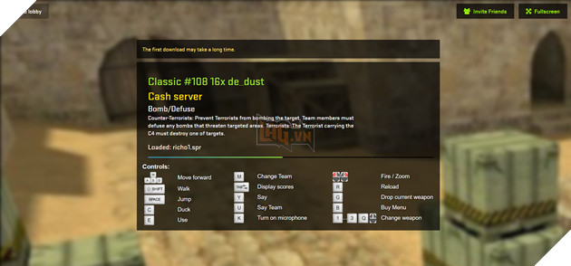 Hướng dẫn cách chơi Counter-Strike 1.6 cực dễ dàng ngay trên trình duyệt web 4