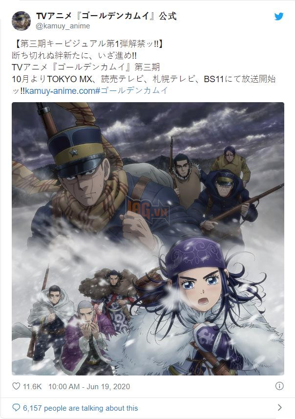 Golden Kamuy tung trailer phần 3, hứa hẹn mang lại một mùa phim cực kì hoành tráng