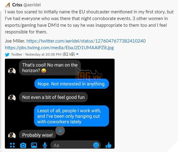 Riot Games lại bị tố cáo làm ngơ trước những hành vi quấy rối tình dục của caster LEC 4