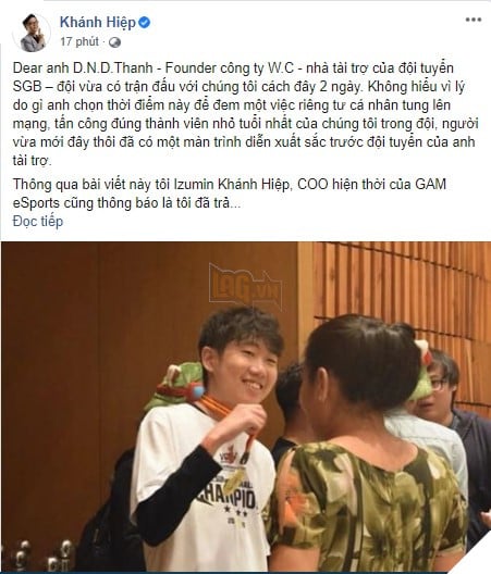 Giám đốc vận hành Izumin của GAM Esports lên tiếng phản hồi Tinikun: Hãy hành xử như những người đàn ông - Ảnh 1.