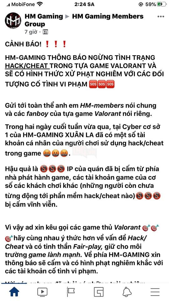 Cyber game Hà Nội bị Riot Games khóa IP và phần cứng vì một số khách hàng sử dụng hack Valorant 2
